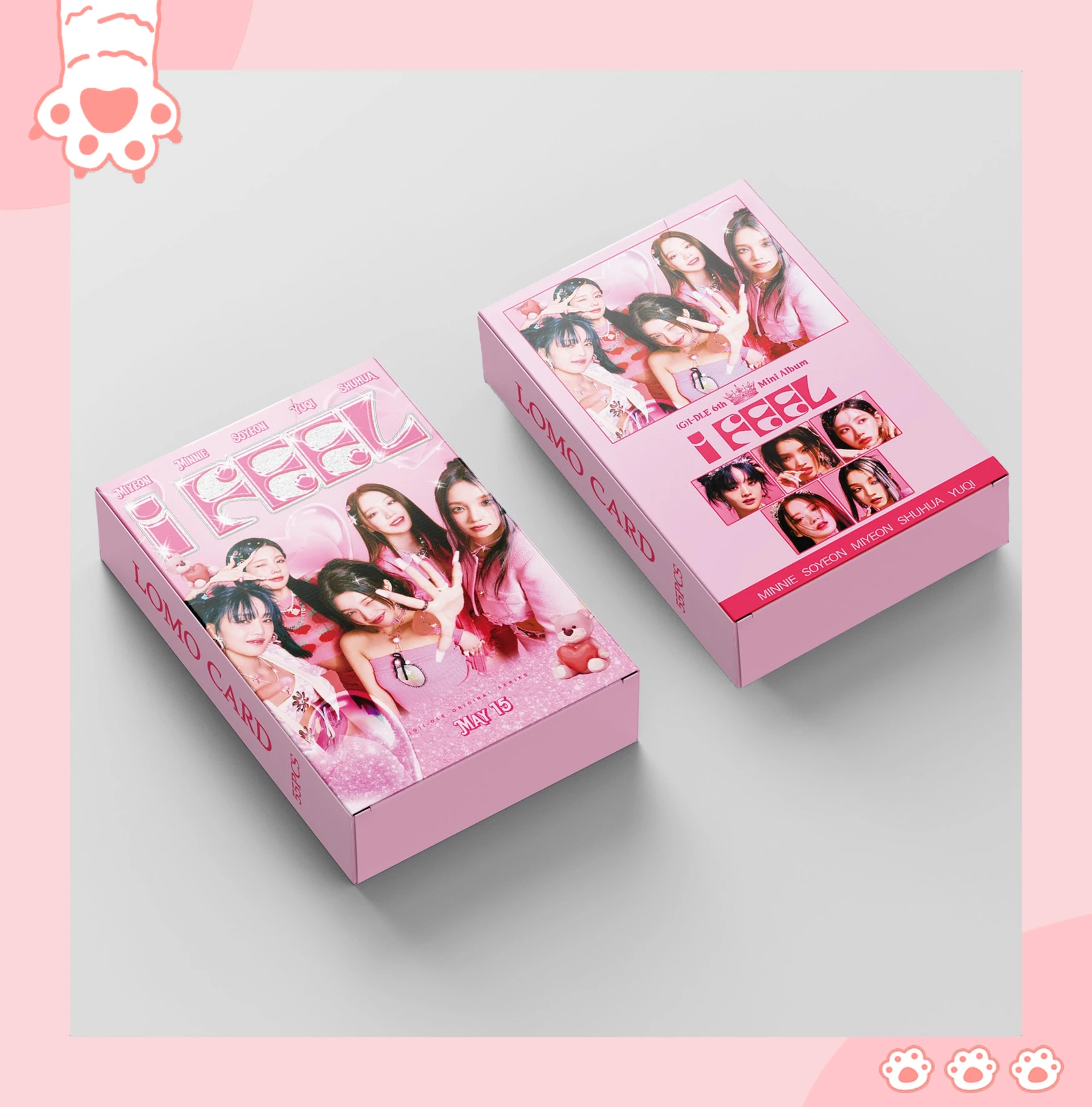 Treingi 2024 55 piezas/juego de tarjetas Lomo de grupo de chicas GIDLE, nuevo álbum de fotos, marcapáginas con foto de Minnie, regalo para fans del K-pop