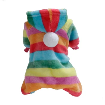Pet Clothes Flannel Dog Costume Dog Cold Weather Coats Cat Apparel Soft Flannel Doggie Jumpsuit Clothes Pet Four Legged Pajamas 6