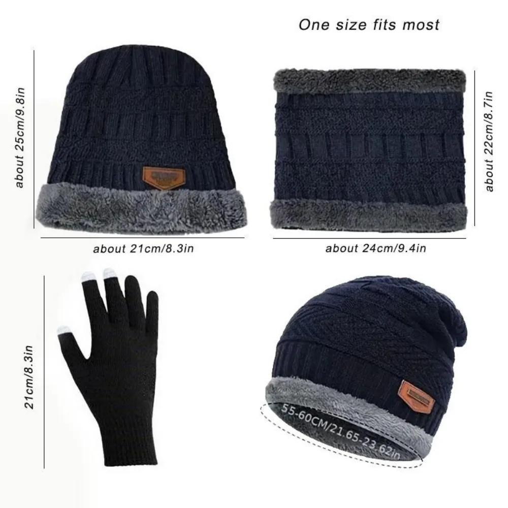 Men's Windproof Hat, Outdoor Winter Scarf, Gloves, Three-Piece Neckline, One Plus Cashmere Insulated Knit Hat Official Website