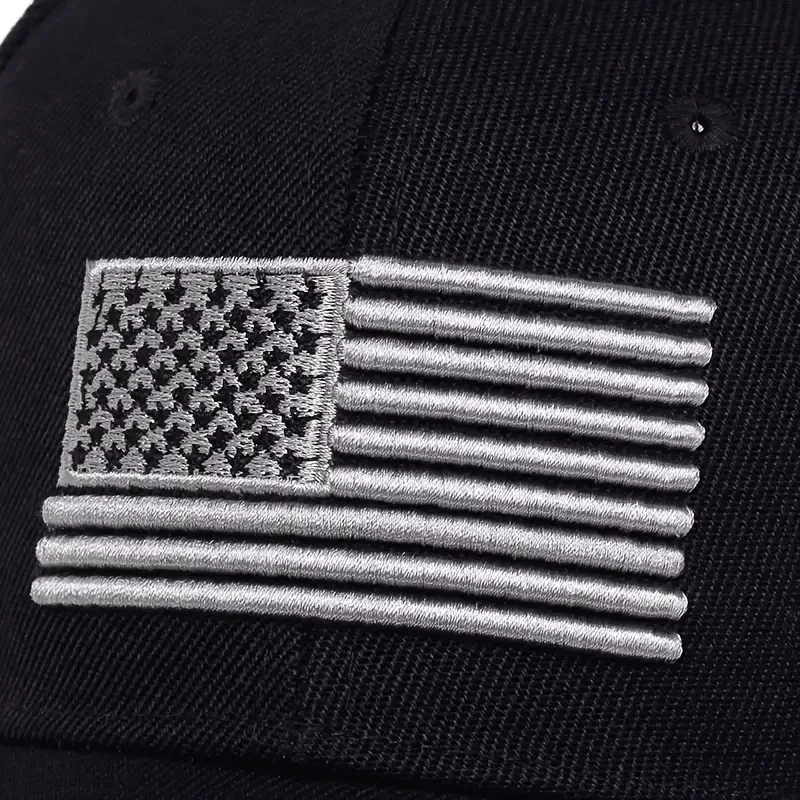 New USA Flag Baseball Hat Men's Outdoor Solid Color Embroidered Sports Duck Tongue Baseball Hat 4
