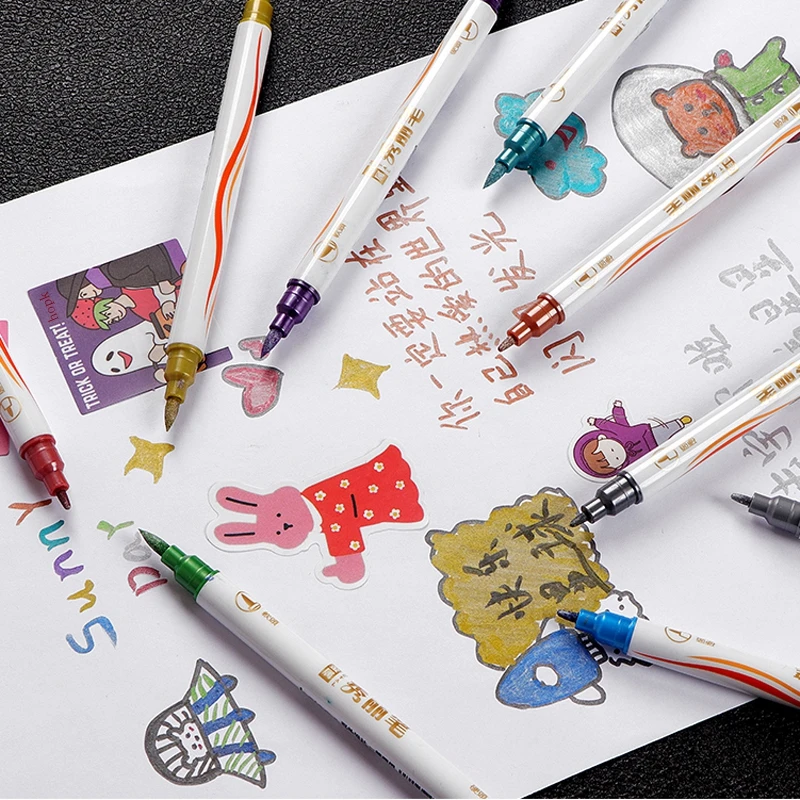 Pen Marker Color Marker Pens Markers Pen Marker Pens Marker Pen Art Marker Pens Metallic Markers Pens Colored Pens Art Markers Calligraphy Brush Pens 10 Colors Metallic Marker Pen Calligraphy Brush Pens Scrapbooking Crafts Card Making Art Pen Drawing Stationery Office Supplies