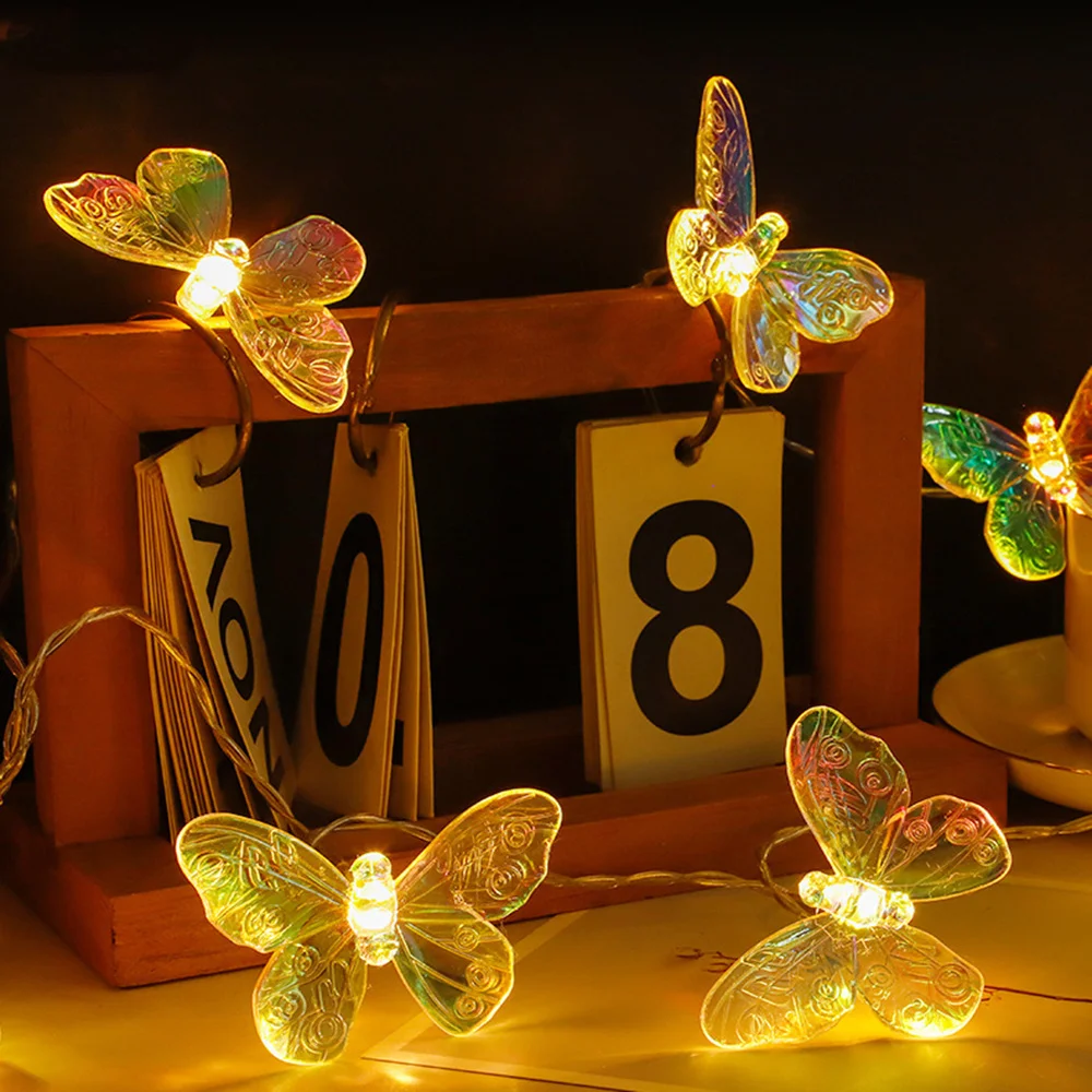 

10/20 LED Butterfly Lights LED Fairy String Lights Battery Paper Cranes Light Wedding Outdoor Garland Decoration Room Lighting