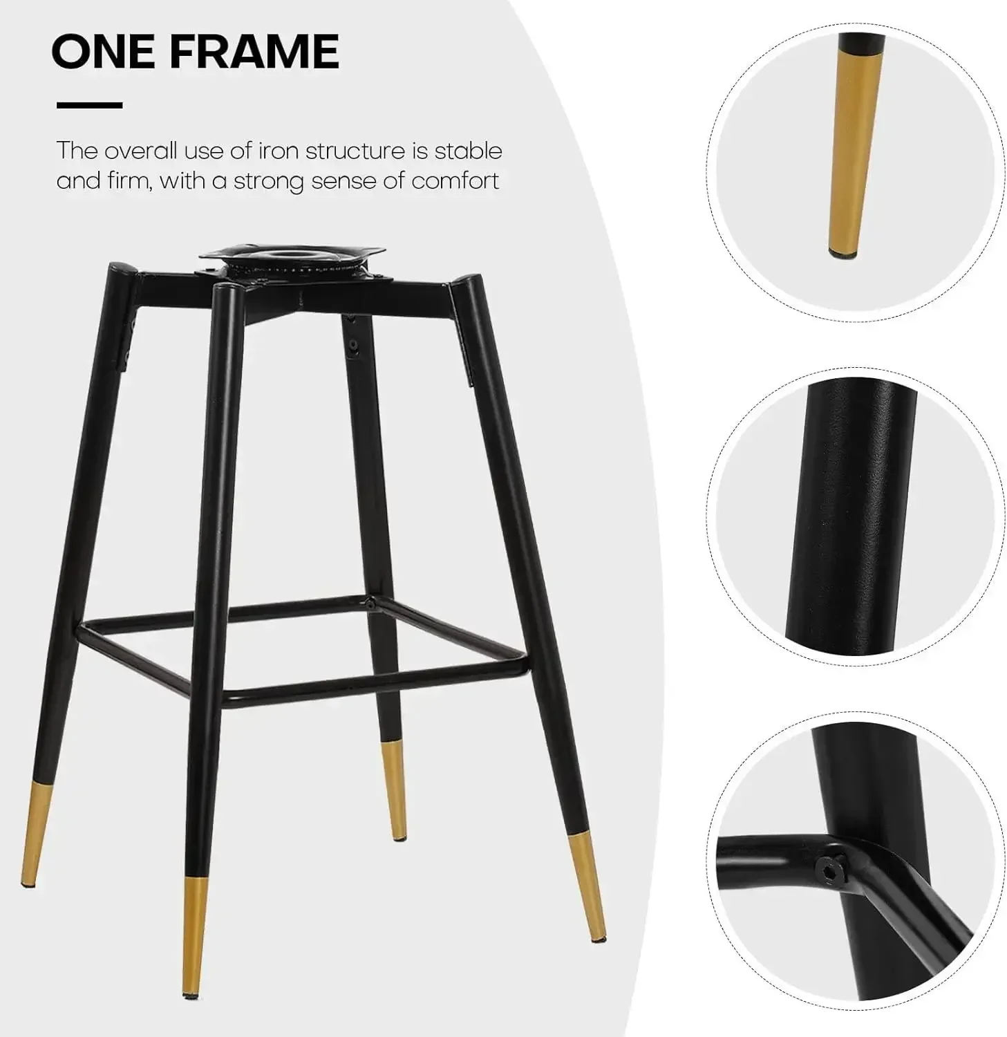 Bar Stools Set of 4, 25.6" Seat Height Bar Chairs,Swivel Barstools Counter Height Bar Stools with Back,Modern Velvet Upholstered