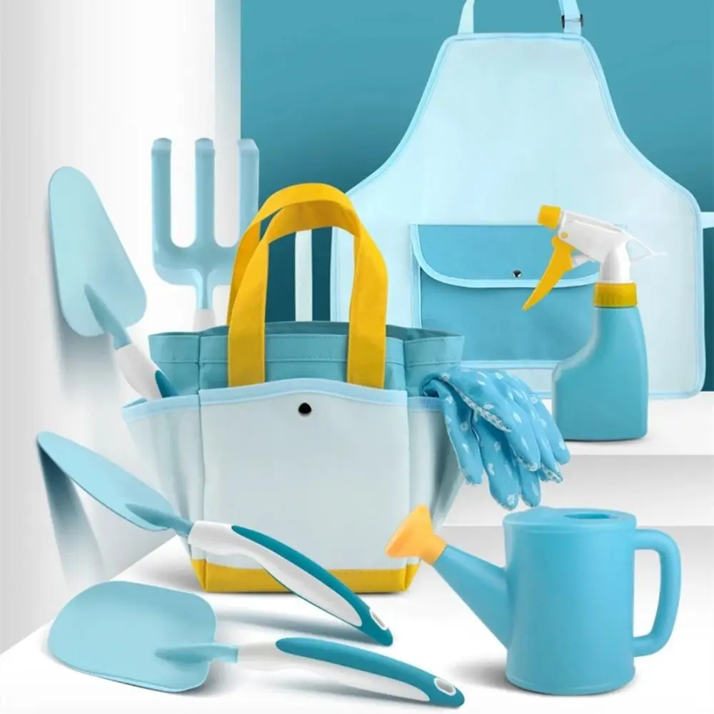 Gift Candy Color Kids Garden Tool Set Shovel Trowel Children Planting Tool Kit Fork Apron Kids Garden Toys Outdoor Digging