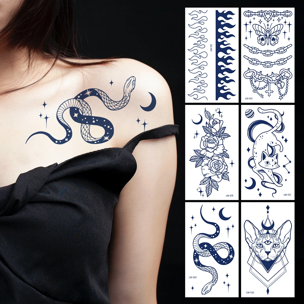 Tattoo Sticker Herbal Juice Long Lasting 15 Days Waterproof Fake Tattoo For Men Women