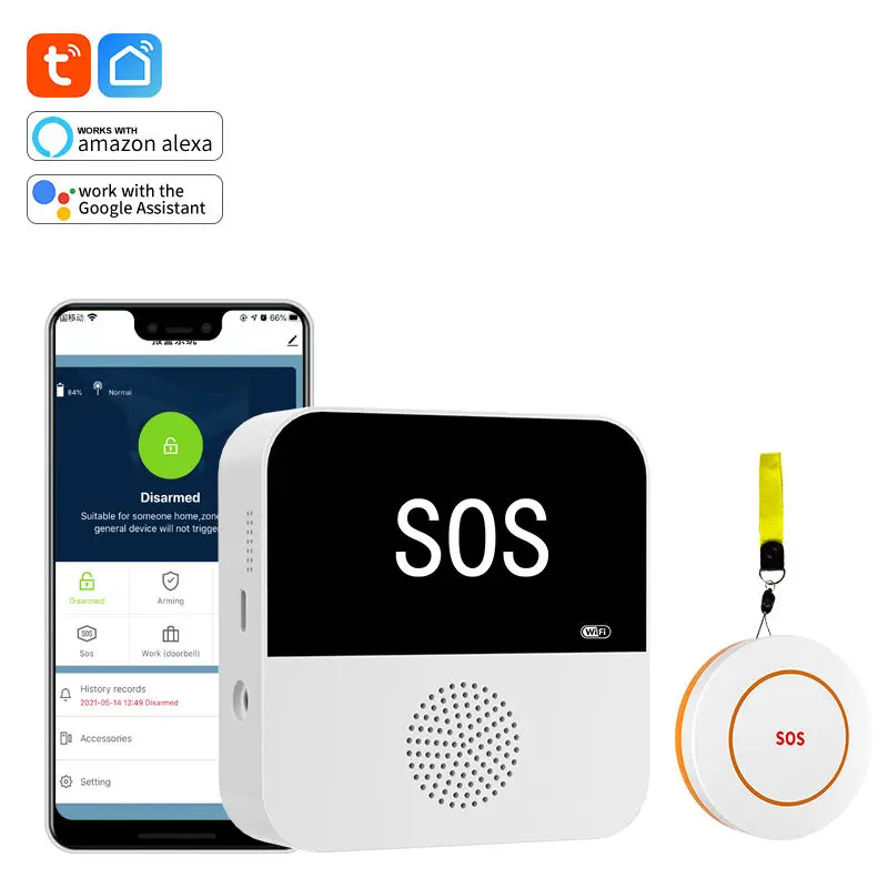 

Mobile Tuya App control pager Emergency call device household WiFi Multi functional Caller 1 drag 1