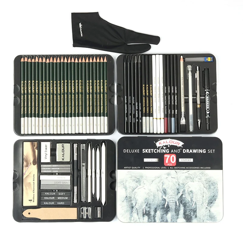 

70 Pieces Professional Drawing Sketching Pencils set,sketch Pencils, Drawing Supplies Perfect for Artists and Beginners pencil