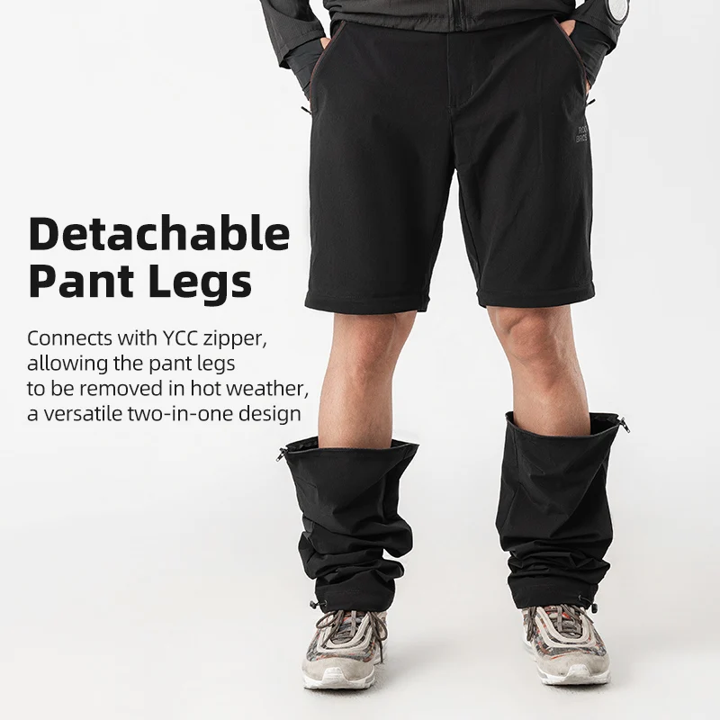ROCKBROS Cycling Pants 2-in-1 Detachable Trousers Breathable Quick Dry Cycling Shorts Men Outdoor Sports Motorcycle Bike Pants
