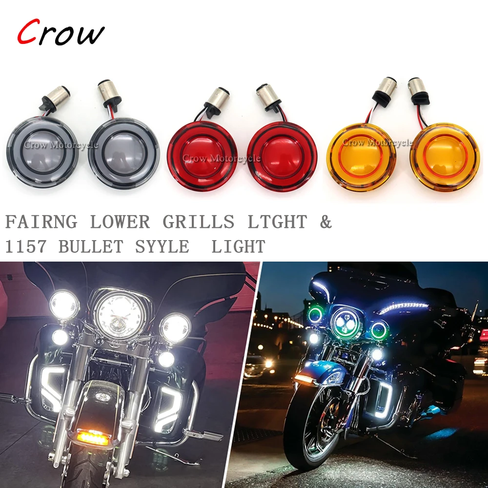 

Motorcycle Front 1157 LED Turn Signal Light Bullet Style Indicator Conversions Lamp For Harley Sportster Dyna Touring Softail