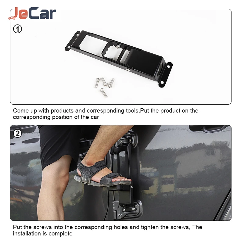 JeCar Car Door Steps Climbing Door Hinge Foot Rest Pedal Peg door hinge repair plate For Jeep Wrangler JK/JL/JT