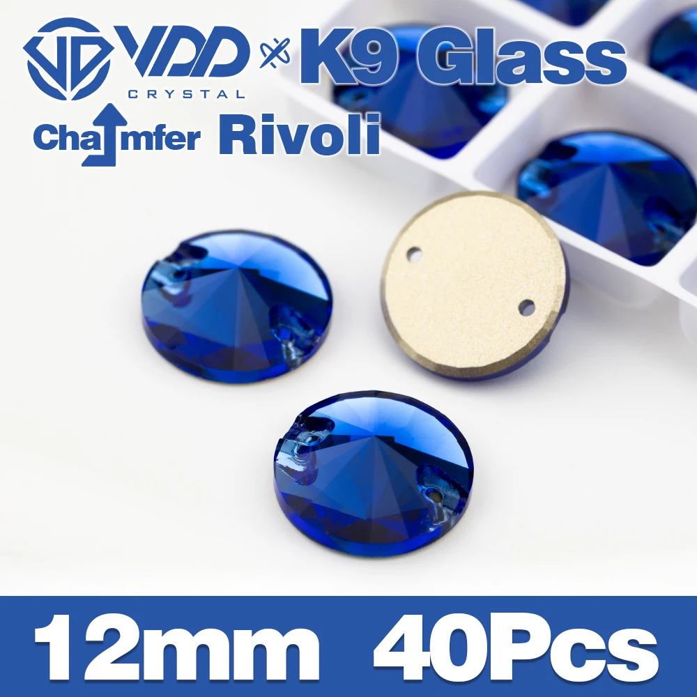 VDD S118 Saphir-Fase, hochwertiges K9-Glas, zum Aufnähen, Strasssteine, Kristallnähen, flache Rückseite, Steine für Kleidung, Hochzeitskleid – Detail 32