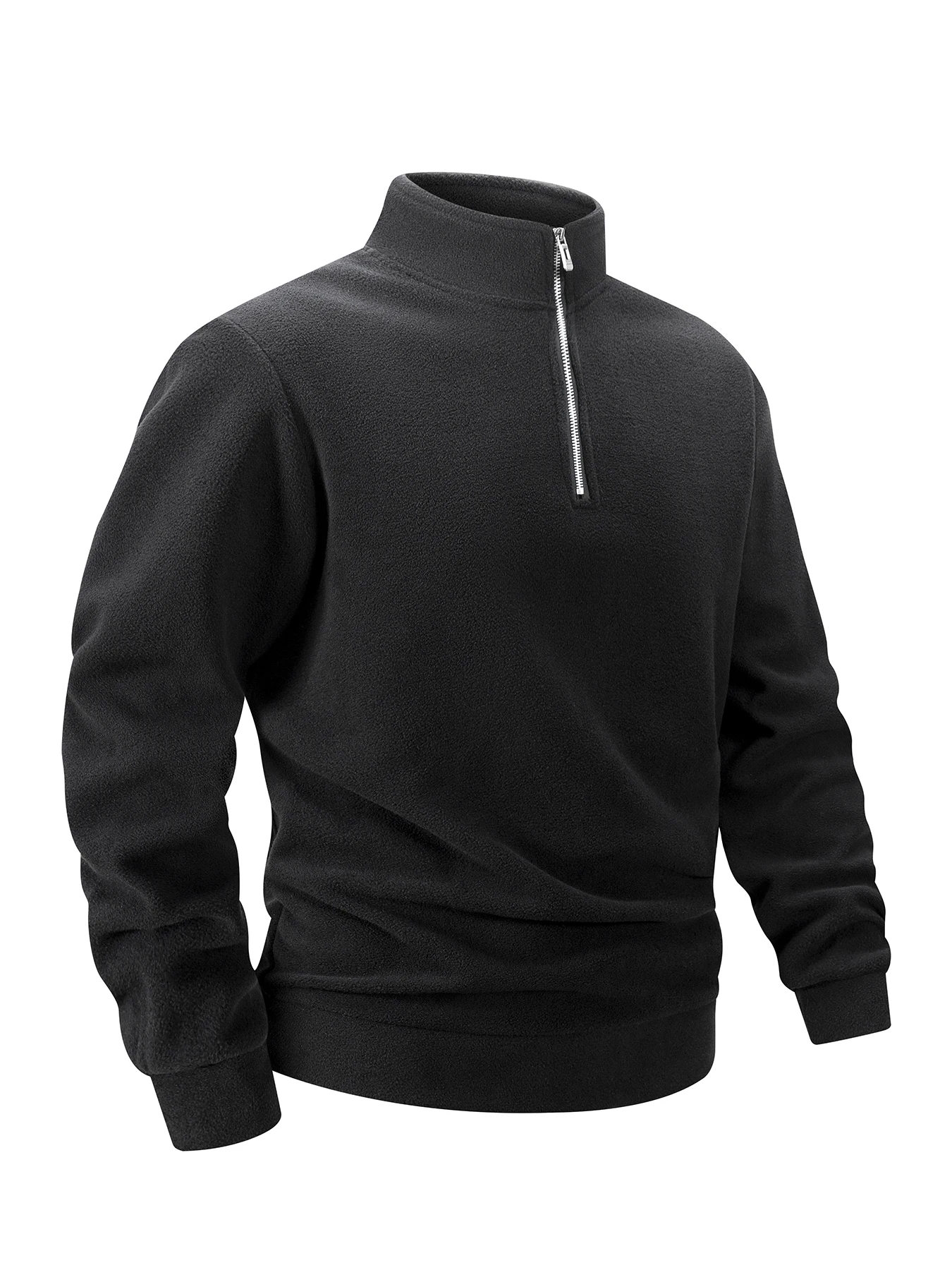 2025 Men Casual Fleece Sweatshirts Tops Men Sport Classic Stand Collar Sweatshirts Men’s Quarter Zip Hoodie Basic Pullover 3XL 4