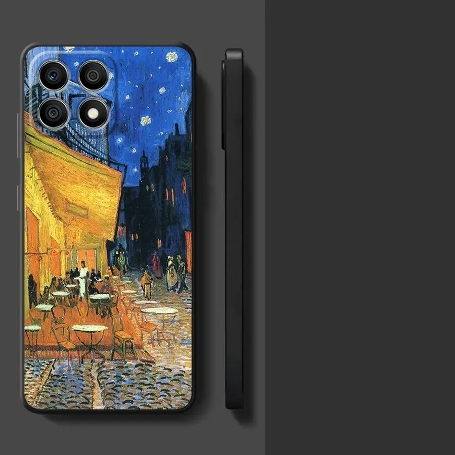 Van Gogh Starry Night Black Soft Phone Case Cover