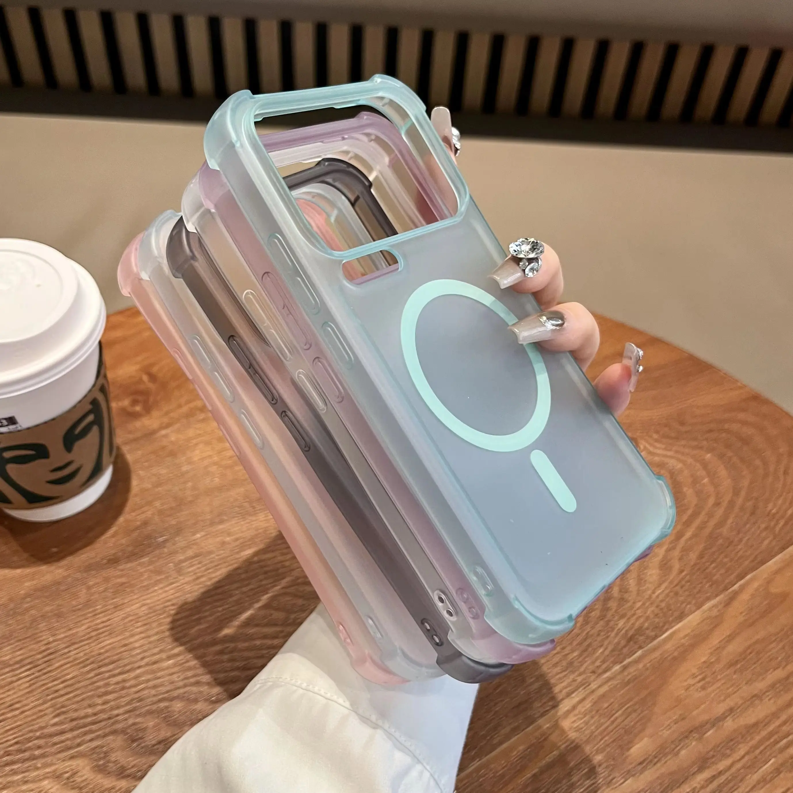 Translucent Frosted Magnetic Shockproof Matte Silicone Case