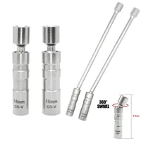 14mm 16mm Spark Plug Removal Tool Wrench Magnetic Sleeve 3/8-Inch 12-Point Swivel Candle Key 16mm Magnet Pull Out Spark Plugs 1