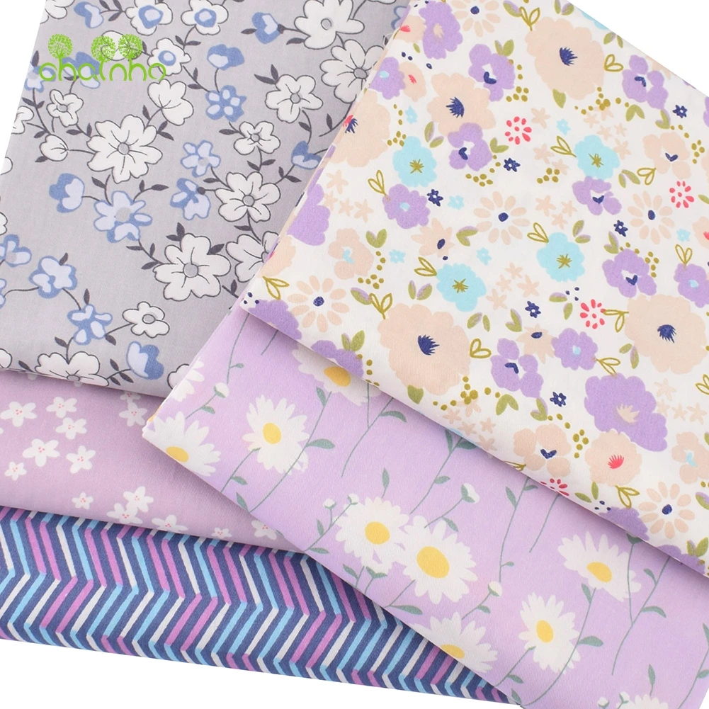 Chainho,Printed Twill Weave Cotton Fabric,Patchwork Cloth,DIY Sewing Quilting Material,Floral Series,2 Specification,15C187