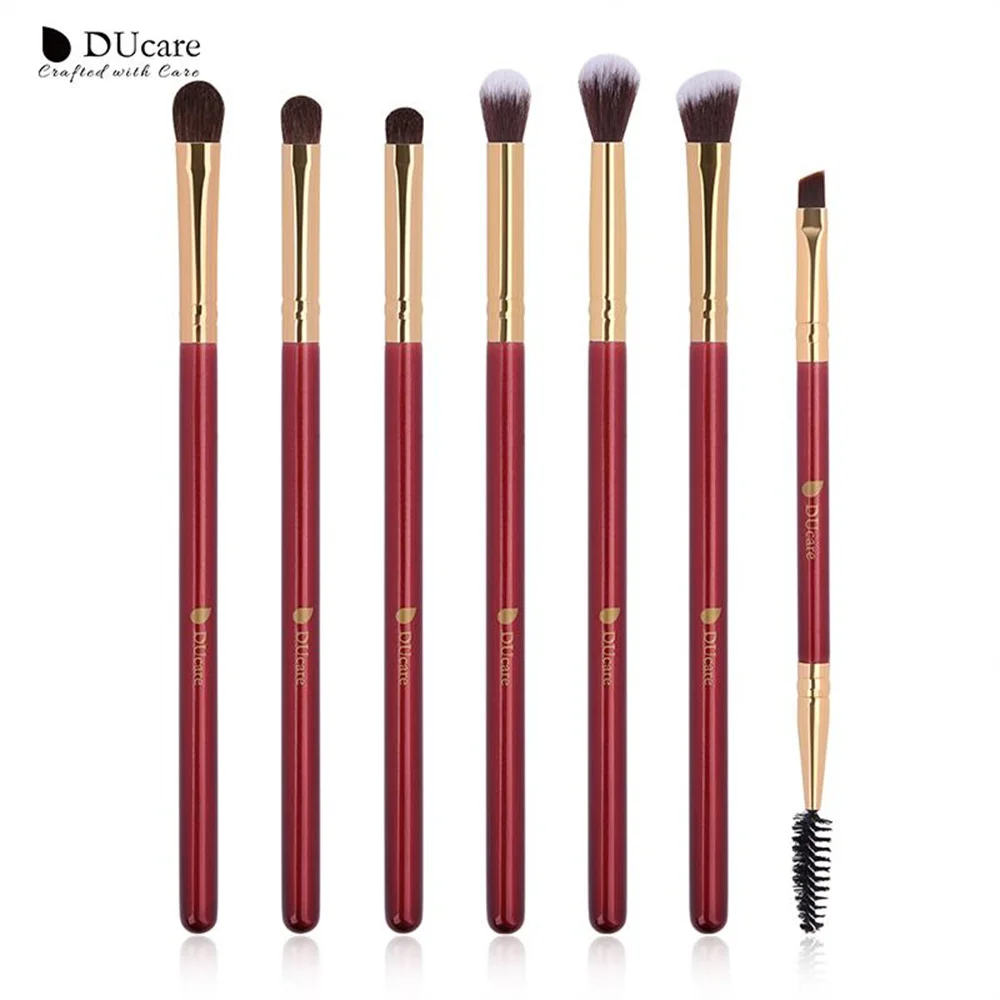 DUcare 6pc 아이 섀도우 브러쉬 휴대용 플라스틱 케이스 메이크업 아이 브..