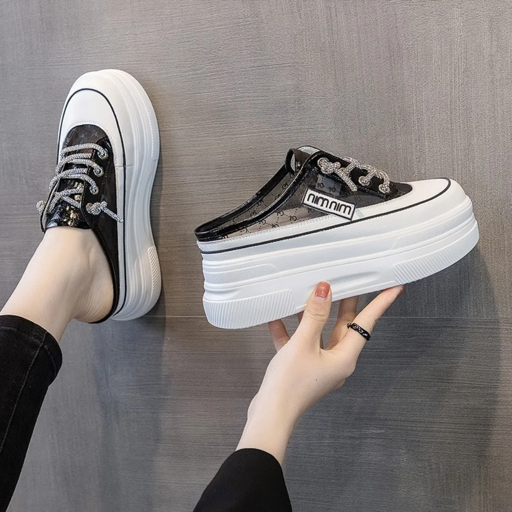 Women Slippers Female Shoes Loafers Slippers Women Summer Luxury Slides Med Cover Toe Lady Platform Designer Girl Flat Cross-tie