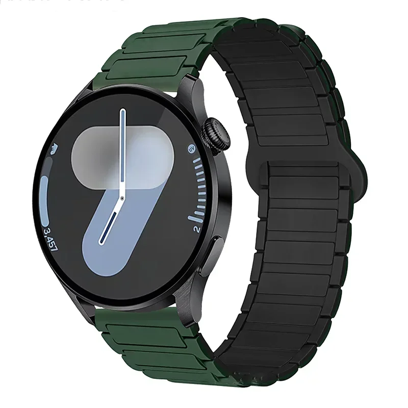 Magnetic Loop Waterproof Silicone Watch Band - Universal 20mm 22mm Bracelet Strap