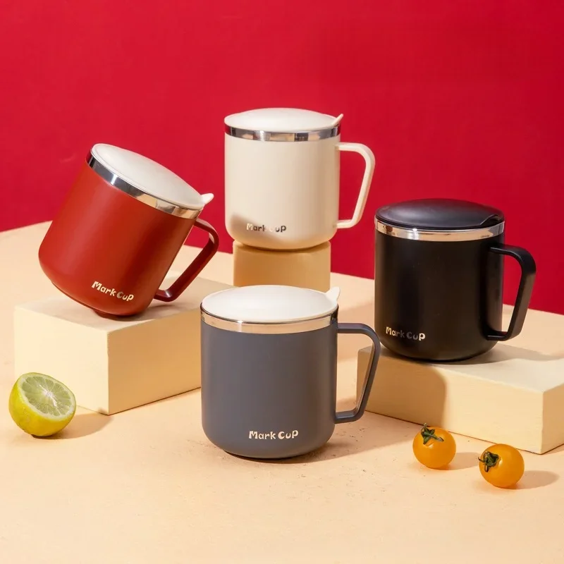 Stainless Steel Insulated Coffee Mug with Lid and Handle