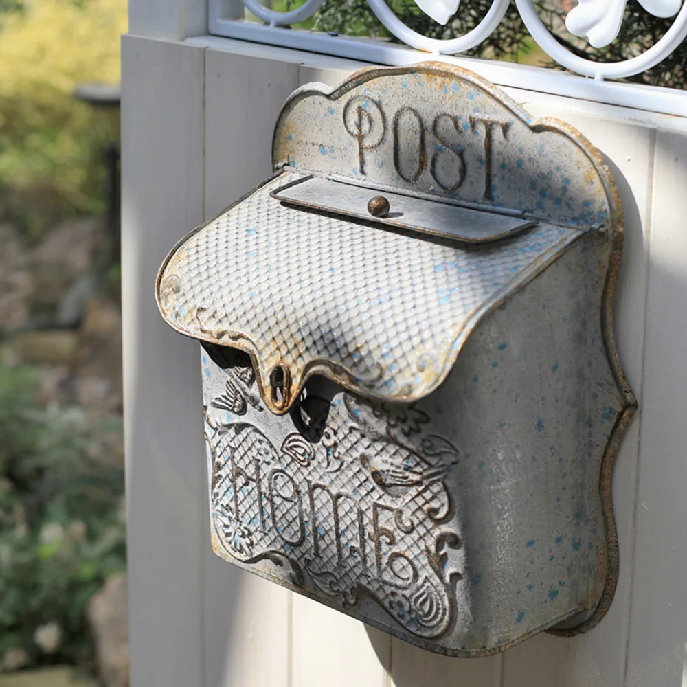 Outdoor Wall mounted mailbox mailbox metal farmhouse postal decoration handicraft postal retro