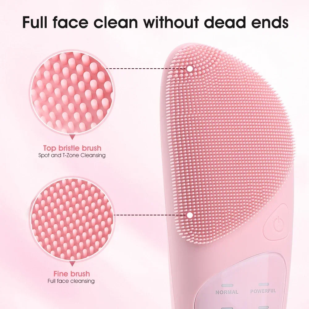 Silicone Electric Face Cleansing Brush Ultrasonic Washing Device facial cleanser