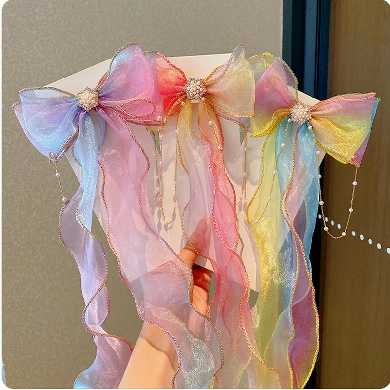 Charming Colorful Chiffon Bow Hair Clips