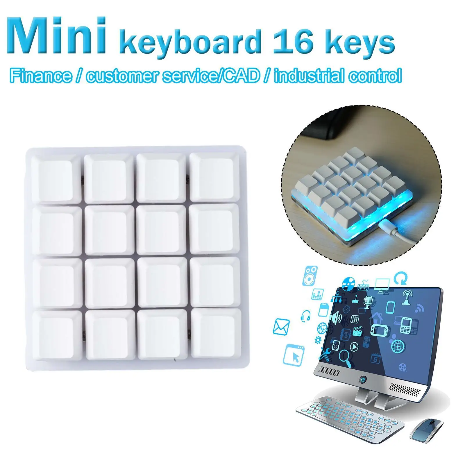 Teclas Teclado Mecânico Rgb Personalização Macro Teclado Personalizado Teclado Gamer Sayo Dispositivo Atalho Teclado Programável 16