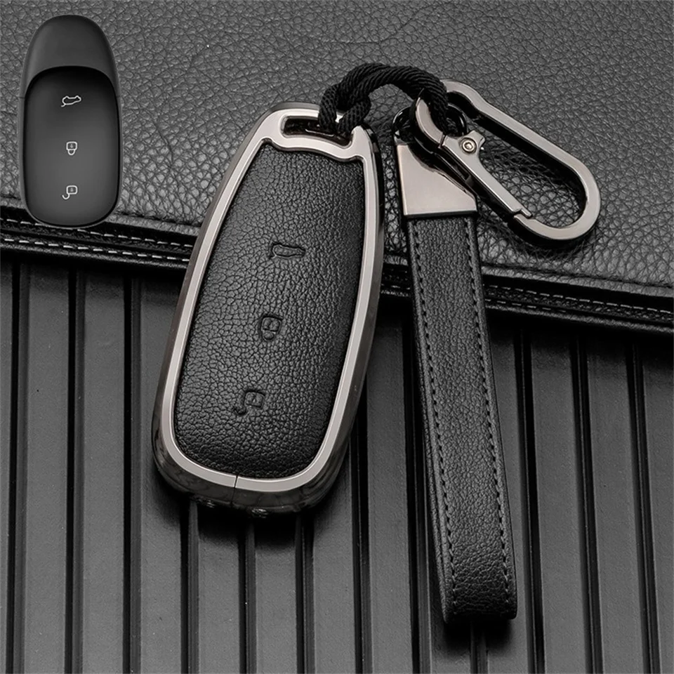 

Car Key Cover Case Keyring Protective Bag for Leading Ideal One Li Auto L9 Fob Protector Keychain Accessories Car-Styling Holder