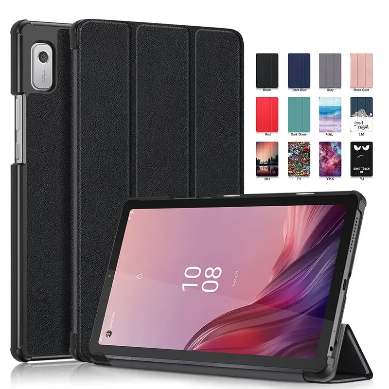 Couro Tablet Capa Magnética Tri-fold Stand Funda Coque Filme e Caneta Lenovo Tab m9 2023 Case Tb310fu Tb310xc 90 in Novo pu