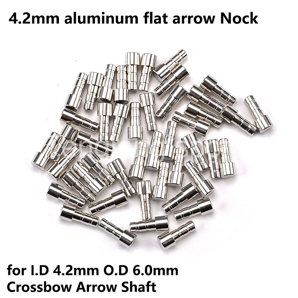 50 Encoches Alu Pour Flèche Arbalète - I.D. 6,2 Mm - 1,62g/pièce - R9