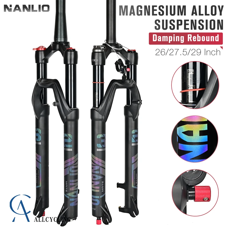 Nanlio Bicycle Air Fork Rebound Adjustment Mtb Suspension 26/27.5/29