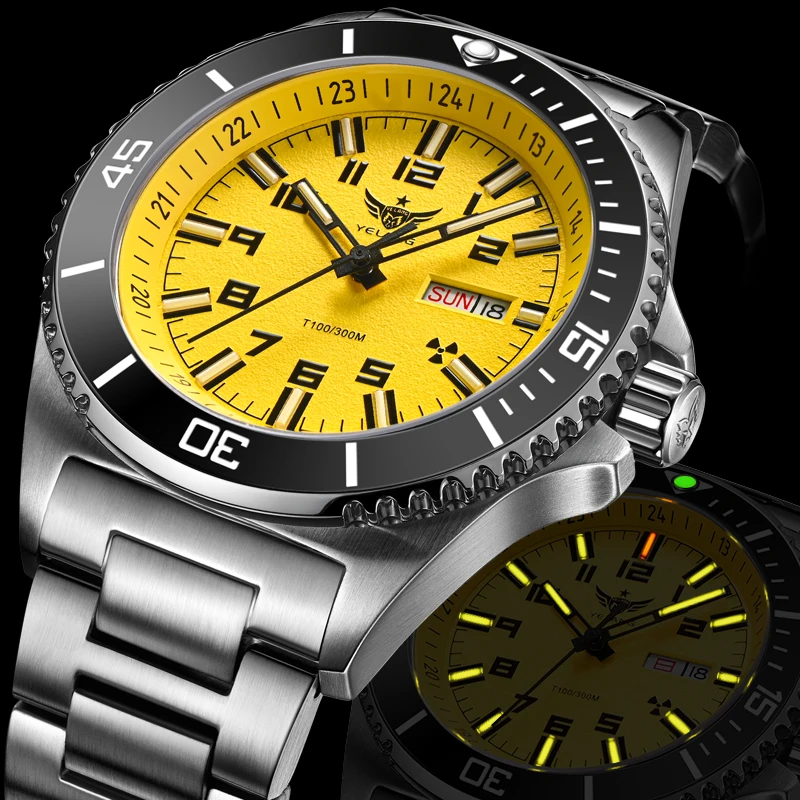 Men Brand Watch 44mm Diver Water Watches Japan 8205 Automatic Mechanical movement Luminous 300M Waterproof mechanical watch diver watch For Yelang V1031