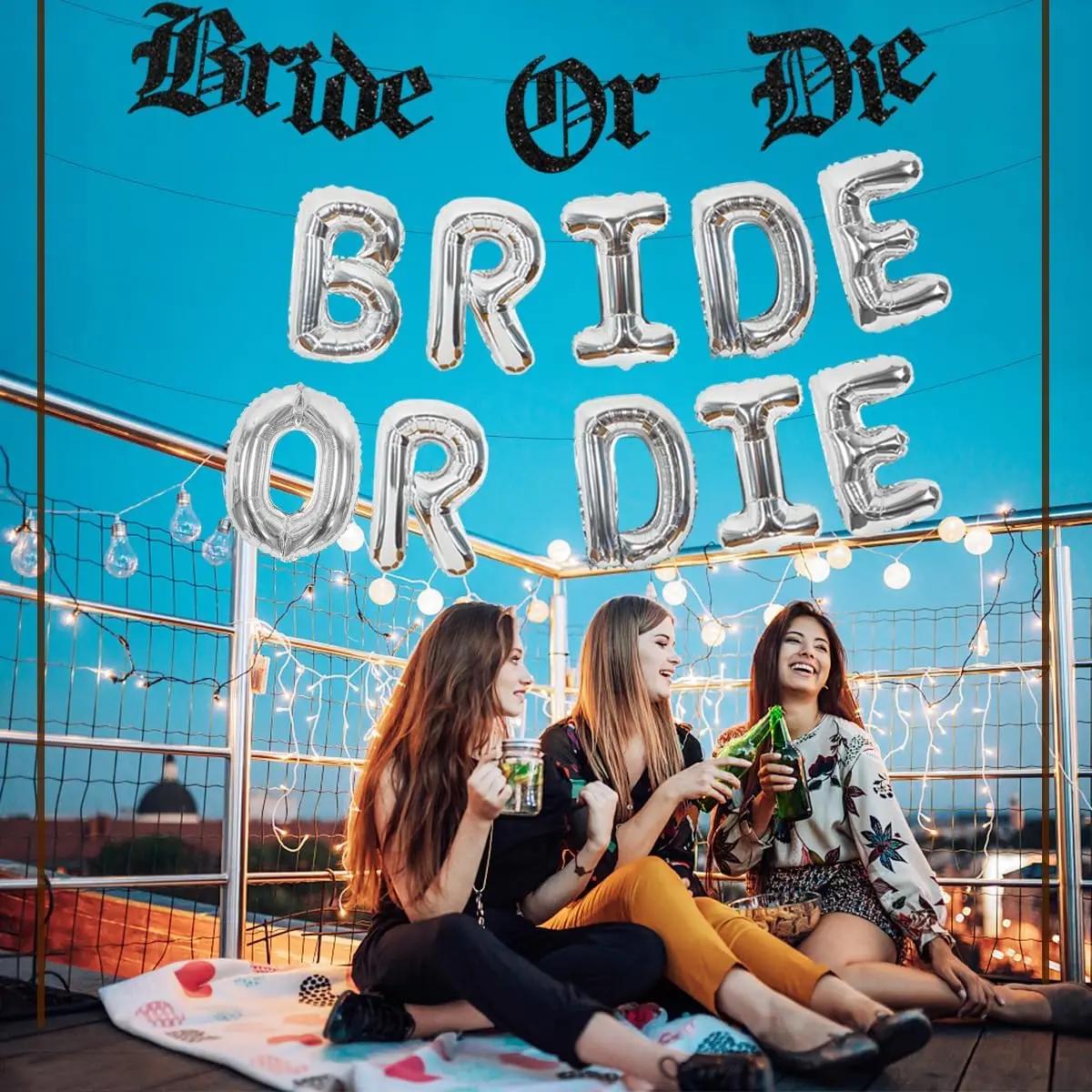 Ballons Noirs Pour Futures Mariées Guirlande Bannière