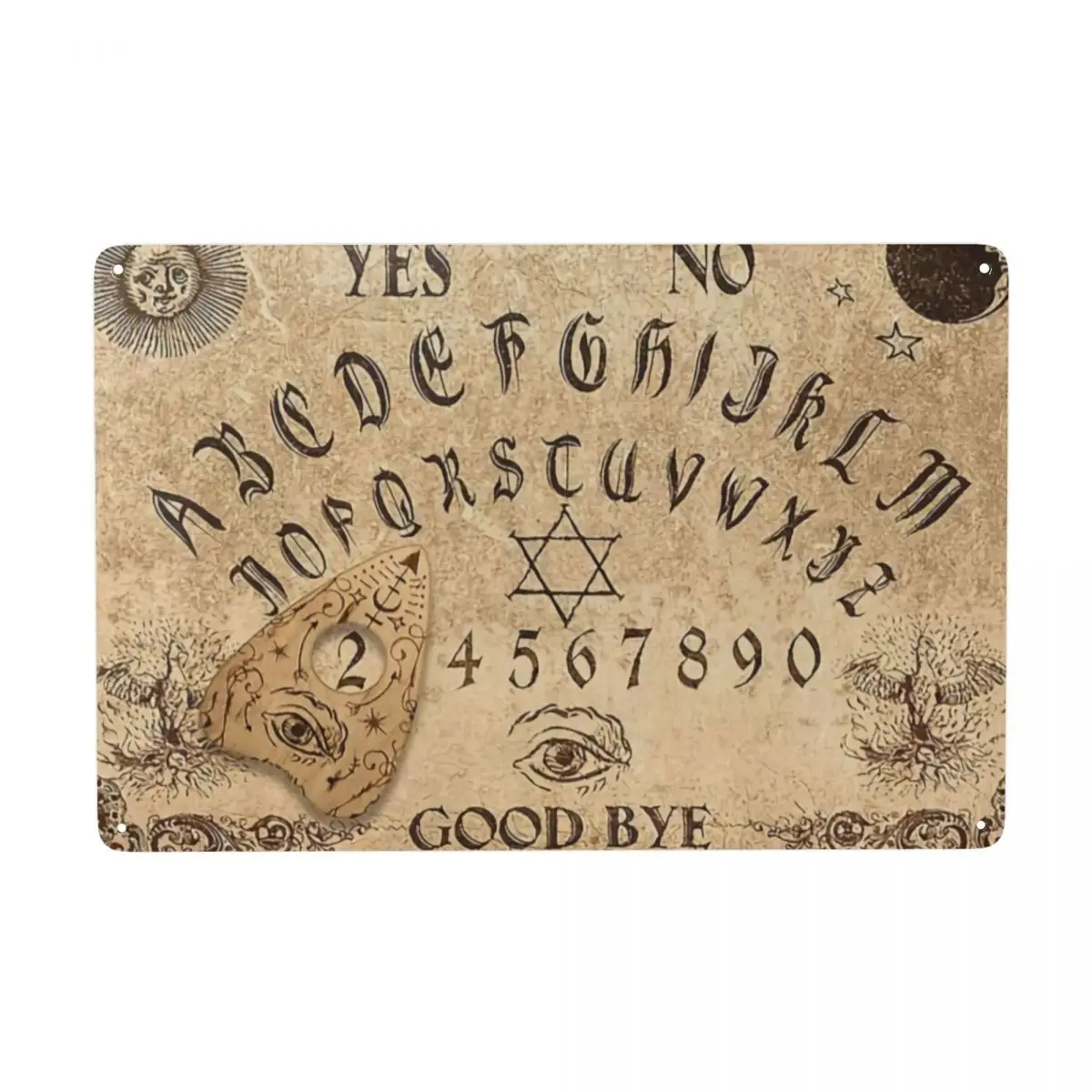 Tablero de Metal Ouija negro, letrero decorativo de estaño, Monster de  Terror muerto moderno, placas de puerta, decoración de patio de jardín -  AliExpress