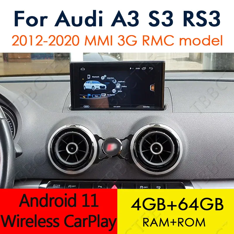 Android 11 Wireless Carplay 8 Core 4+64g For Audi A3 8v 20122020 Mmi