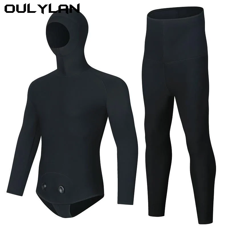 Oulylan Jackets Surf Pants Neoprene 3MM Men Wetsuit Snorkeling Scuba Diving Underwater Spearfishing Clothes Kitesurf Equipment