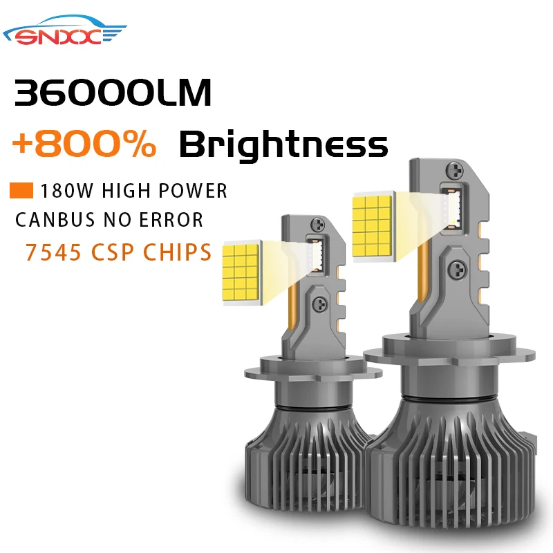 

SNXX 180W 36000LM H7 LED H4 Canbus H1 H8 H9 H11 HB3 HB4 Car Headlight Bulbs 9005 9006 9012 Auto Fog Light 6000K 12V No Error