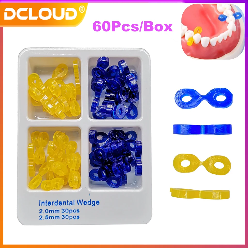 

60Pcs/Box Dental Elastic Rubber Fixing Wedges Tooth Seperator Matrix Matrices Interdental Wedge Dentist Accessories Composite