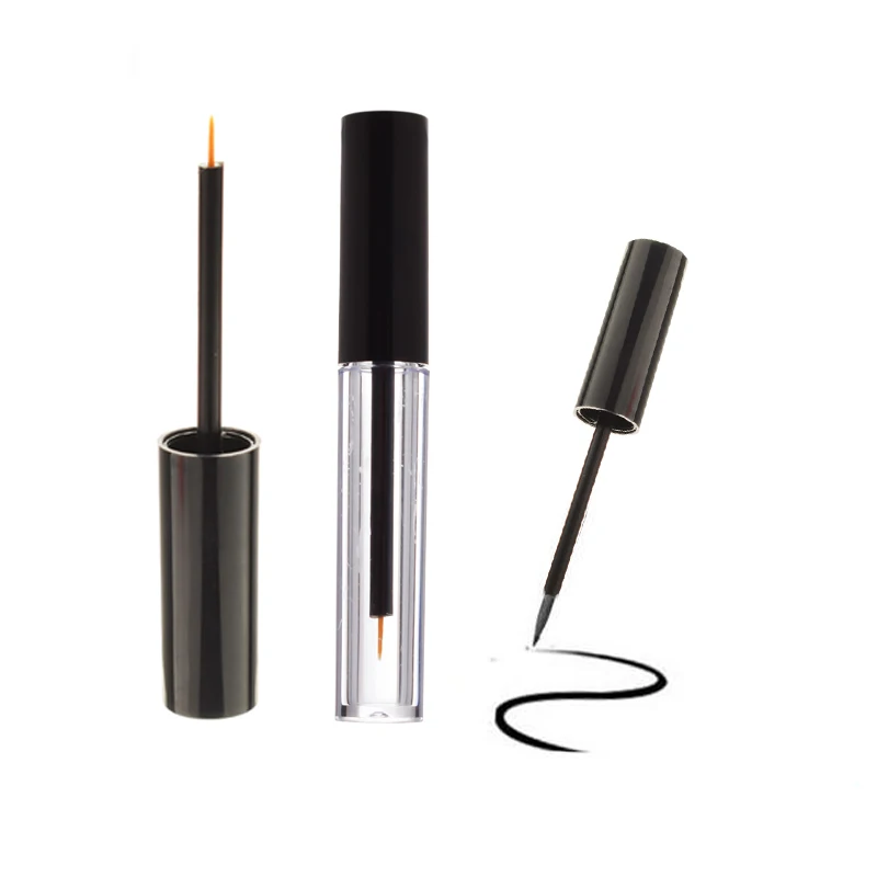 10Pcs 10ml Empty Eyeliner Tubes Refillable Plastic Cosmetic with Black Cap Portable DIY Eyeliner