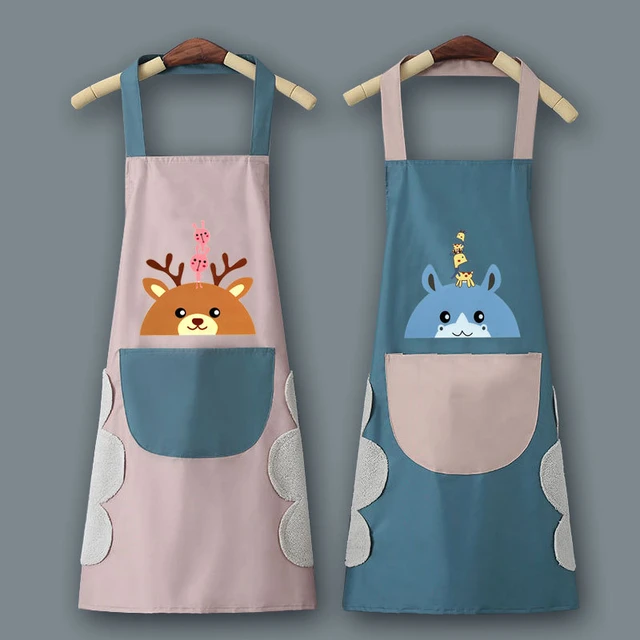 Delantal de cocina creativo de un tamaño para mujer, delantal impermeable  de conejo de dibujos animados, accesorios de cocina, paño de limpieza a  mano - AliExpress