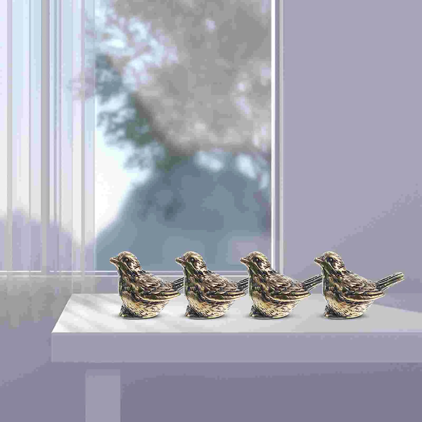 

Brass Sparrow Figurine Craft Decor Home Accessories Decorate Bird Statues Vintage Mahjong
