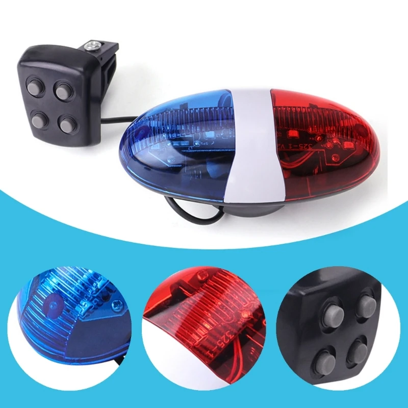 LED Warning Bike Polices Light Electric Horn Siren Children Bike Scooter Cycling Lamp Bicycles Accessories Enduring
