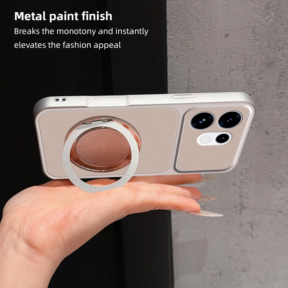 Elegant PU Leather Magnetic Phone Case with MagSafe Compatibility