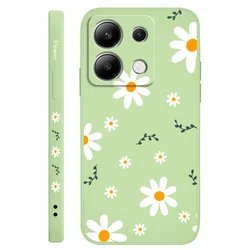 Grass Daisy Liquid Silicone Phone Case Cover - Elegant and Durable Design for Redmi Note14 5G (Light Green)