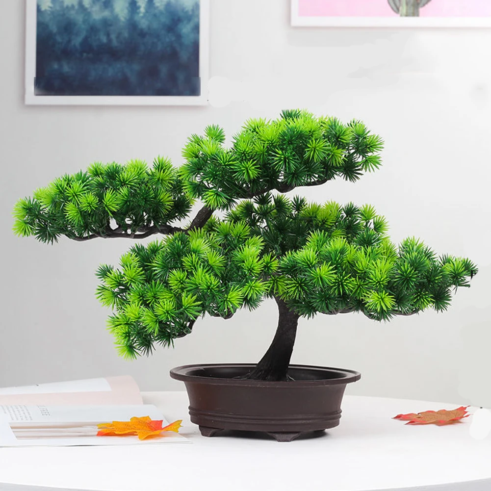 

Planta en maceta de simulación para Festival, bonsái decorativo para el hogar, oficina, árbol de pino, regalo, adorno artesanal,
