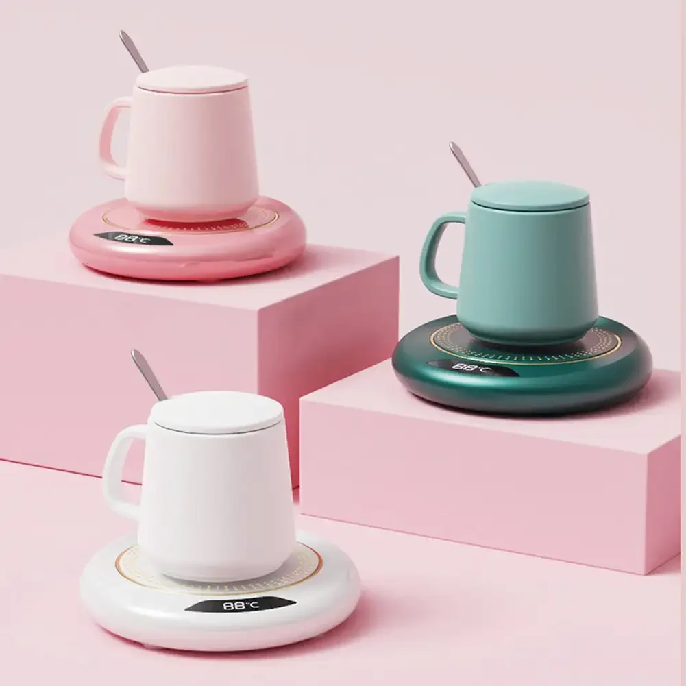 Heating Coaster Coffee Heater Coffee Mug Warmer 3 Temperature Setting Thermostat Coaster USB Plug Smart Coffee Cup Warmer for Heating Beverage Milk Tea
