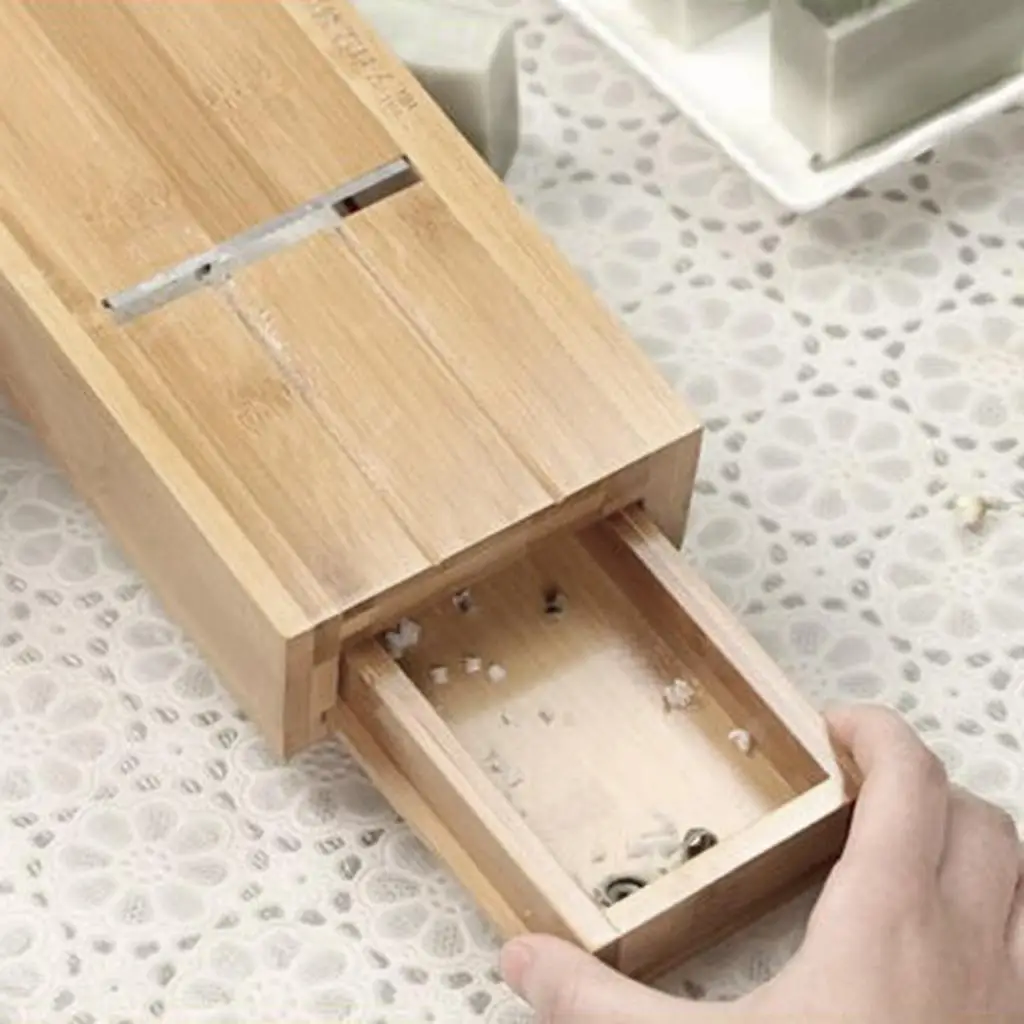 Wooden Soap Beveler Planer Wooden Box Loaf Soap Candle Mold Cutter Craft Tools with Storage Box for Soap Candle Making Tools