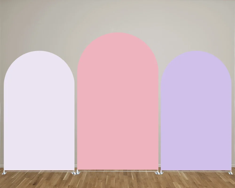 

Pink Purple Solid Color Arch Backdrop Covers for Parties, Arched Panels Wedding Birthday and Baby Shower Party Decoration Props