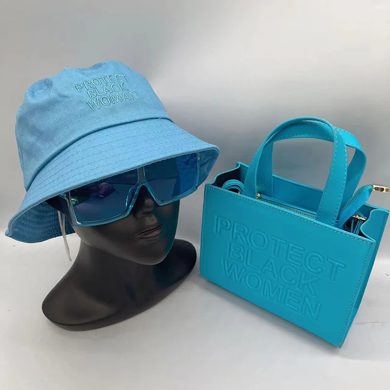 WOMEN TOTE BAG Ladies Protect Black People Bag Women Set Bucket Hat 2022  Luxury TOTE Handbags for Women Bag Purse And Hat Set